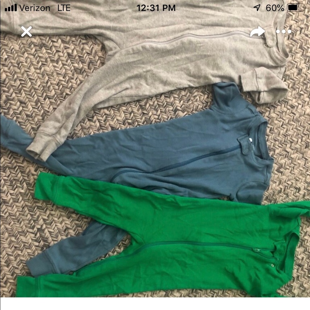 Primary infant zipper romper (x3)